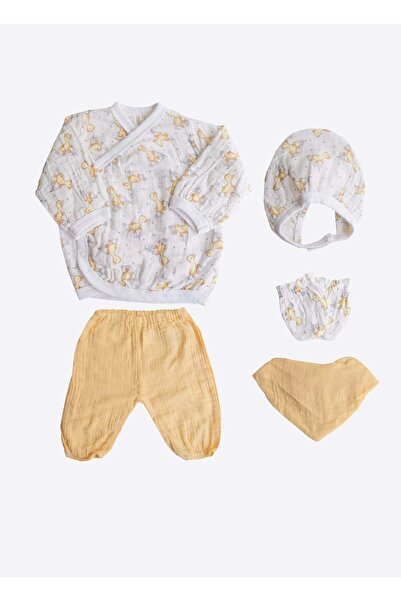 kitikate Organic Little Duck Muslin 5-Piece Hospital Discharge Set Yellow