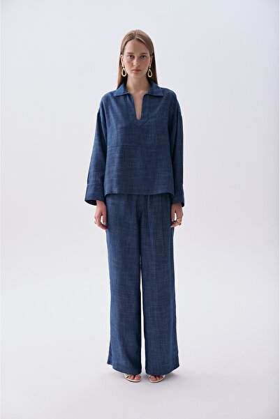 Mudo Women's Indigo Tie-Waist Lyocell Pants