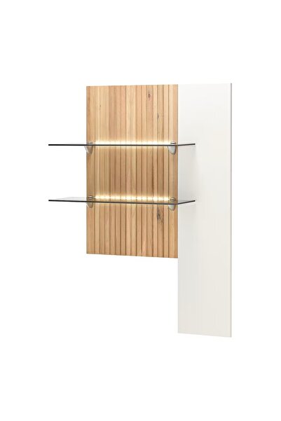 OEM Re-Bloom – LED Wall Shelf 82x133x28 cm, 2 Glass Shelves, Lacquered MDF, W...