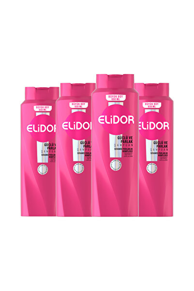 Elidor Saç Bakım Şampuanı Güçlü ve Parlak 650 ml x4