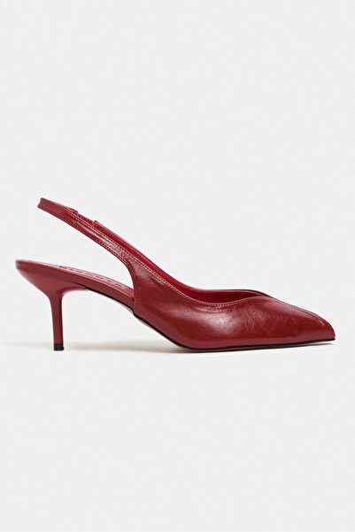 NİŞANTAŞI SHOES Aden crvene rustične cipele sa šiljatim vrhom i otvorenim pre...