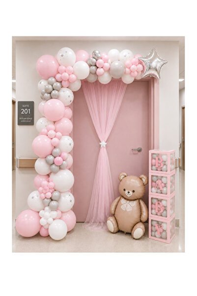 HAPPYLOOPPARTY Set de decorațiuni pentru ușa camerei de spital roz pentru fet...