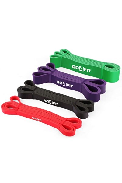 GO4FIT Set 4 benzi elastice lungi, resistance bands pentru fitness, antrename...