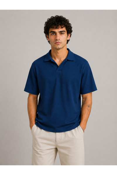 Regular Fit Fitilli Patlı Polo Yaka Erkek Tişört – Premium Ottoman Kumaş