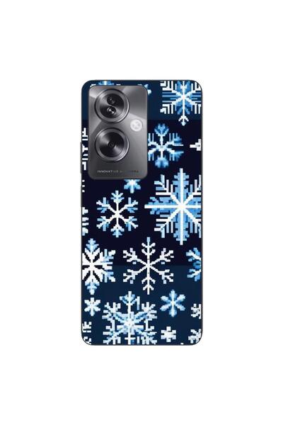 OEM Husa compatibila cu Oppo A79 5G Silicon Gel Tpu Model Pixel Art Snowflakes