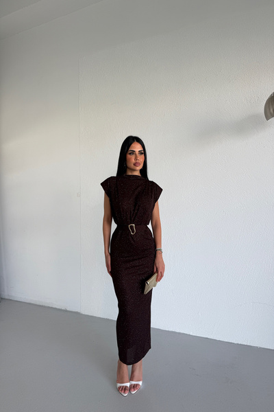 KAMACI GİYİM Silvery Belted Dress