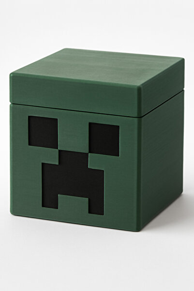 GAME SHOT Minecraft Creeper Kafa Kapaklı Kutu Saklama 3D Baskı