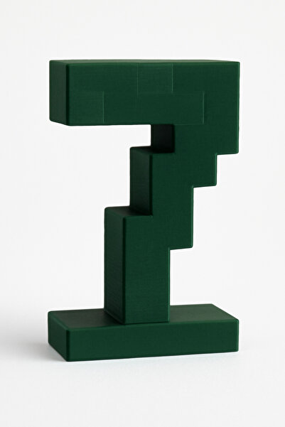 GAME SHOT Minecraft Sayı Plaketi Doğum Günü Yaşı Pasta Süsü 3D Baskı (İstenil...