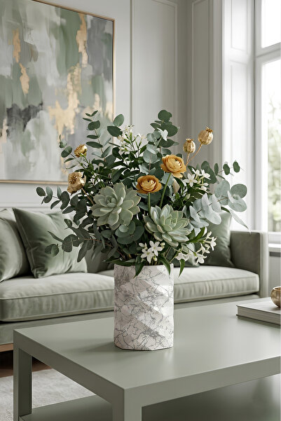 betonmall Vază decorativă din beton |   Ghiveci cu design geometric modern, v...