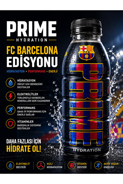 Essentra Home PRIME Hydration FC Barcelona Edition İçecek 500ml Hydration FCB...