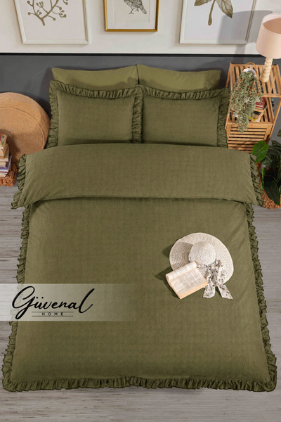 Güvenal Bellia |   Set cuvertură dublă cu volane |   Față de pernă |   Husă d...