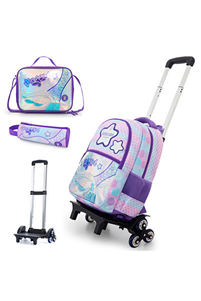 Eazy Kids 16” Trolley School Bag Set of 3 w/ Universal School Bag Trolley–Bac...