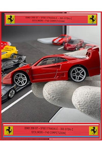 OYUNCAKSAHİLİ Ferrari Metal 5li Set 206GT SF90 365 GTB CILINDRI12 F40 COMPETİZİONE Diecast Kutuda 5 Araba