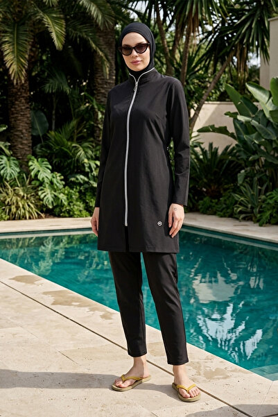 Haliç Mayo Sports Lycra Full Covered Hijab Swimsuit 6234 Black07