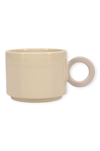OEM Onahome Κούπα Κεραμική Μπεζ-Γκρι LOU 280ml