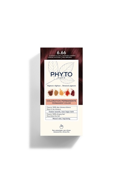 Phyto Χρώμα Μαλλιών 6.66 Έντονο Κερασί Κόκκινο Καφέ Μόνιμη Βαφή Μαλλιών Βαθύ ...