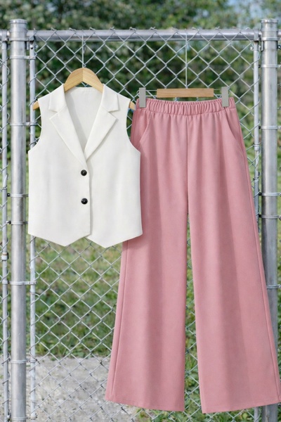 shop Girl's 2-Piece Combination Woven Summer Sports Set