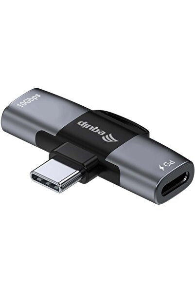EQUIP Adaptor USB-C la 2xUSB-C 10Gbps PD 100W Alu.