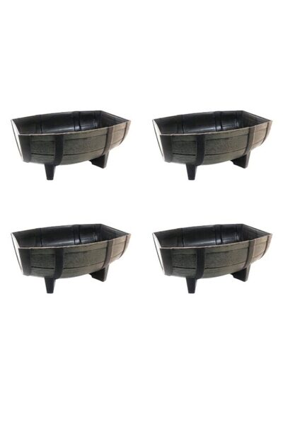 Evelise Set of 4 flower pots, barrel model, , 41x29x19 cm
