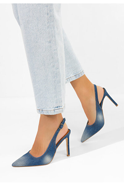 B T Shoes Aliomia Denim slingback shoes