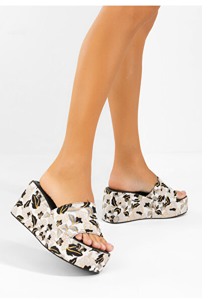 B T Shoes Anhela V3 beige Platform Sole Slipper