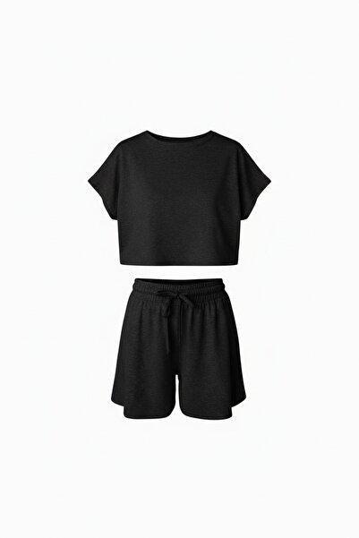 LYVEAN Single Jersey Flared Shorts Crop Set