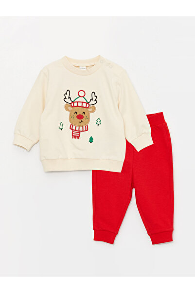 LC Waikiki Crew Neck Baby Boy Sweatshirt and Tracksuit Bottom 2 Pack