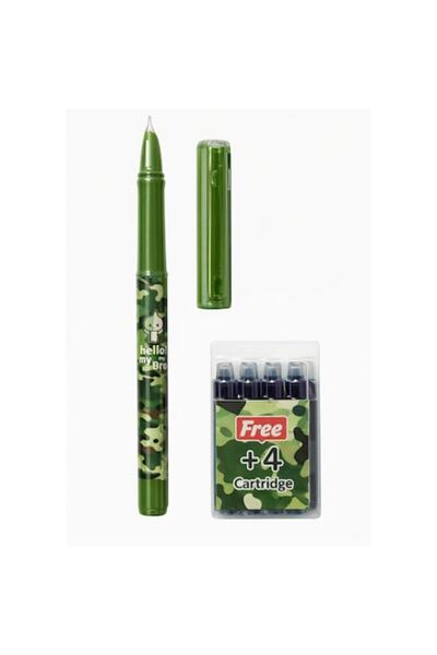 OEM Set stilou cu penita ascunsa si 4 rezerve, Design ergonomic antimurdarire...
