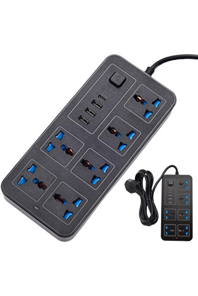 Diason EU Plug, Strip Multitap AC Control Wall Socket, 6-Outlet Power Strip w...