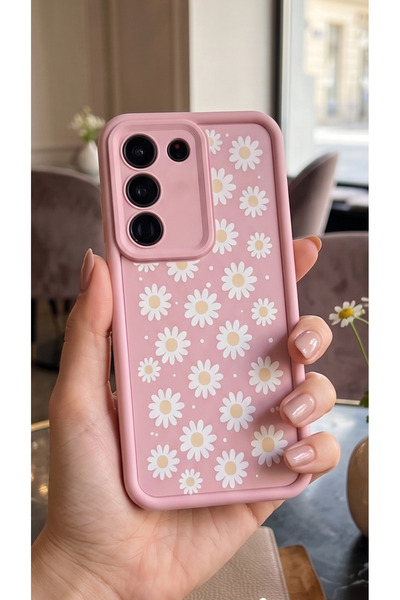 TechTrove Vivo V30 Lite Papatya Desenli Silikon Telefon Kılıfı Darbe Korumalı...