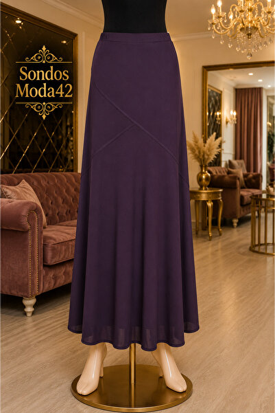 Sondos Moda42 Hesna Women's Rana Cross Crepe Lined Elastic Quality Skirt