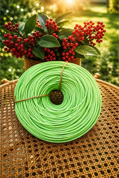 Mady Aksesuar Kraft Yarn, Light Green Color, Bag Basket Knitting Yarn, 3mm 500 Grams