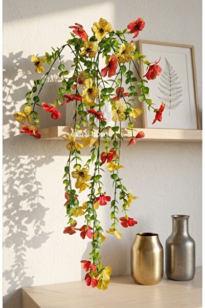 Dekosimge Yapay Sarkan Menekşe Bitki Sarmaşık 5 Dallı 75 Cm Çiçek Begonvil Ba...