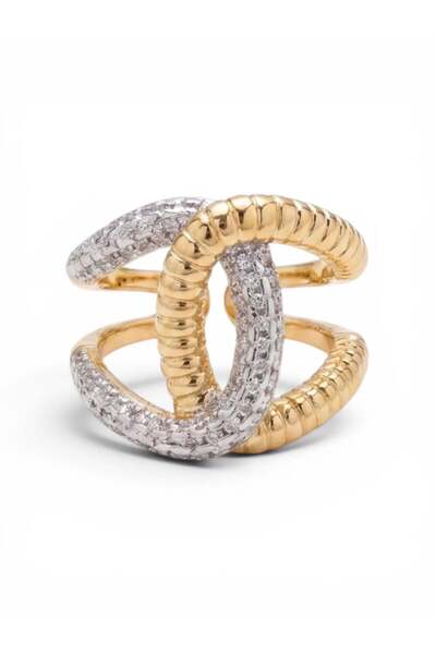 Swen Collection Gold Zirkon Geçmeli Yüzük