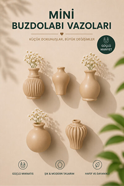 OKA Kırılmaz Yüksek Kaliteli Mini Vazo Tasarımlı Modern Dekorasyon 5li Set Bu...