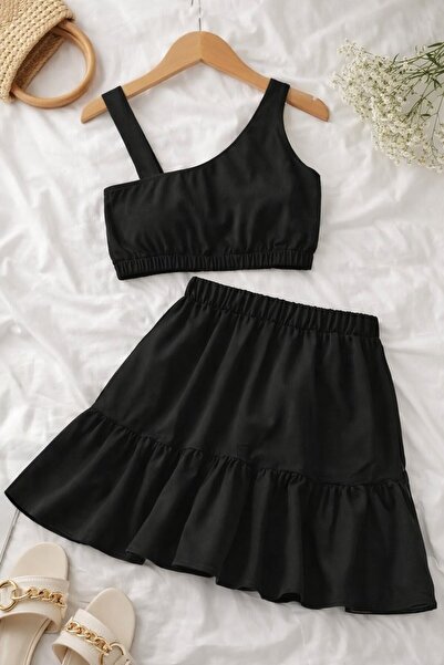shop Girl's Woven 2-Piece Combination Set with Unique Design
