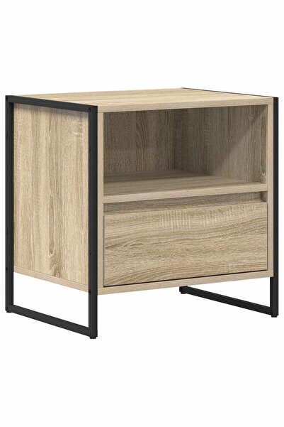 vidaxl Noptieră 2 pcs Stejar fumuriu 50 x 39,5 x 50 cm Lemn compozit