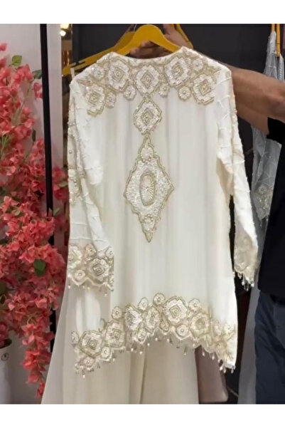 MYSMAR White Georgette Embroidered Palazzo Set with Dupatta - HRT7802 | White