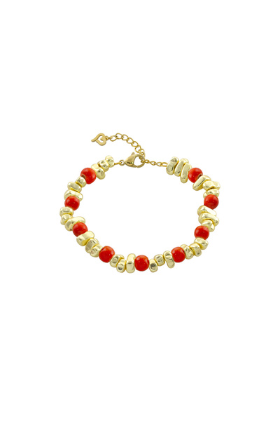 Loisir Gold-plated 18k bracelet with colorful coral agates