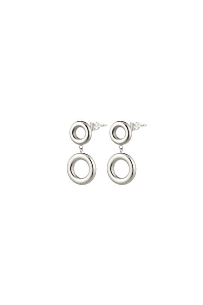 OXETTE Medium earrings with screw stainless steel and Links circles