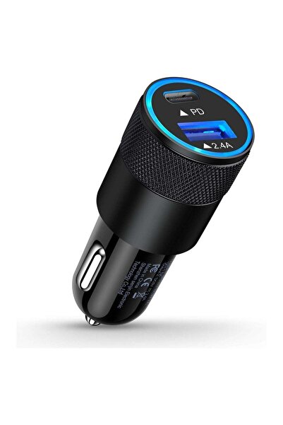 Arabest شاحن سيارة USB-C بقوة 30 واط، شاحن سريع، محول ولاعة بمنفذين USB-A و U...