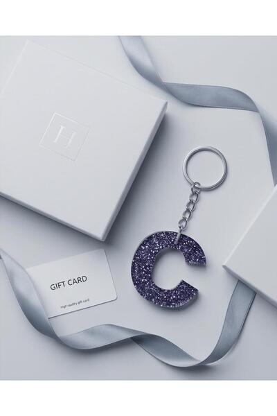 Luvia Accesories Keychain Letter C Epoxy Keychain