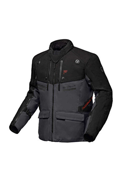 Modeka سترة ATLAZ WATERPROOF AAA باللون الرمادي الداكن والأسود