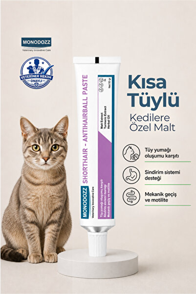 MONODOZZ SHORTHAIR - ANTIHAIRBALL PASTE - Kısa Tüylü Kediler için Tüy yumağı ...