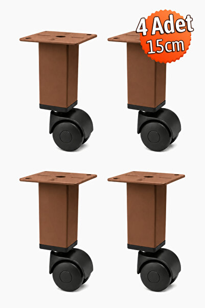 Badem10 Omaks 15 cm kvadrat (4 komada) smeđe metalno telo sa plastičnim točko...