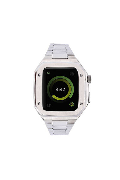 Generic Brand Watch 44mm Metal Honeycomb Case Band - Silver