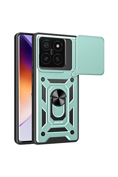 sscase Rotary Camera Lid Σκληρή Θήκη με Δαχτυλίδι Green (Xiaomi 14T Pro 5G)