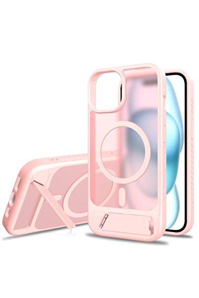 sscase Frosted Magsafe Σκληρή Θήκη με Stand Ημιδιάφανη Pink (Apple iPhone 15)