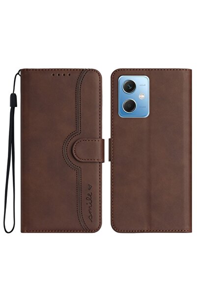 sscase Heart Skin Feel Θήκη Πορτοφόλι Brown (Xiaomi Redmi Note 12 Pro Plus)