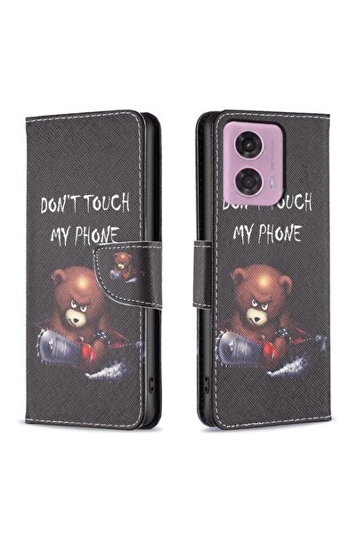 sscase Colored Drawing Θήκη Πορτοφόλι Bear (Motorola Moto E14)